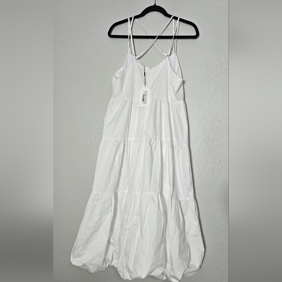 English Factory White Tiered Maxi Dress with Spaghetti Straps - Picture 4 of 10